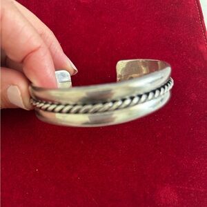 Sterling Silver 925 massive cuff bracelet - unisex/men/women